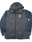 Nike University of Illinois Track Jacket Mens Large Gray Blue Full Zip Up