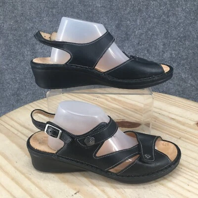 Finn Comfort Sandals Womens US 7 UK 4.5 Slingback Strappy Black Leather Buckle - Image 1 of 4