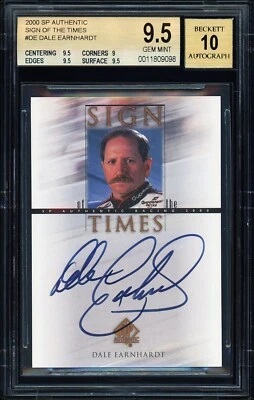 Dale Earnhardt 2000 Upper Deck SP Auténtico #DE Sign of the Times Automático BGS 9.5 Foto 1 de 2