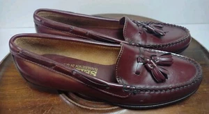 NEW Sebago Tasseled Loafers Women' 8½ N Burgundy Leather Handsewn in USA Shoes - Picture 1 of 14