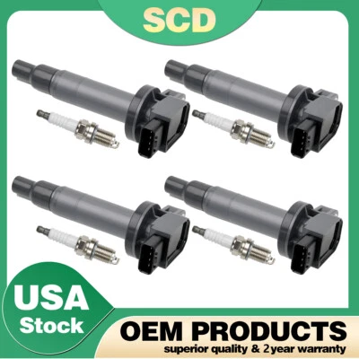 4 Ignition Coil & Spark Plug for 2000-2017 Toyota Prius Yaris Echo 1.5L UF316 - Изображение 1 из 4