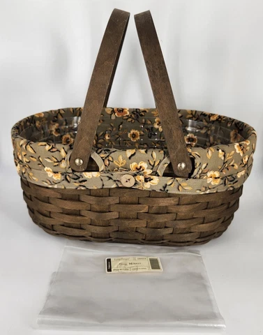 Longaberger 2008 Oval Market Basket+Liner+Protector TAILGATE TOYS ORGANIZE STORE Cover