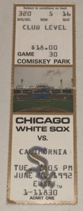 Frank Thomas 47th HR Ticket Stub Angels White Sox Comiskey Park MLB 6.9.1992 - Bild 1 von 2