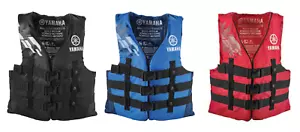 YAMAHA Men's Nylon 3-Buckle PFD Red Black Blue Life Vest Jacket USCG MAR-23V3B - Picture 1 of 5