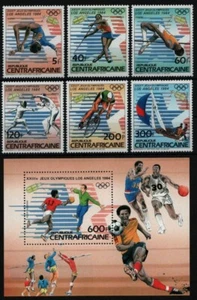 Zentralafrikanische Rep. 1983 - Mi-Nr. 961-966 A & Bl. 247 A ** - MNH - Olympia - Imagen 1 de 1