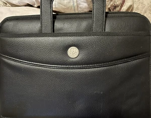 Black Universal Leather Like Business Portfolio With Handles Good Condition - Picture 1 of 6