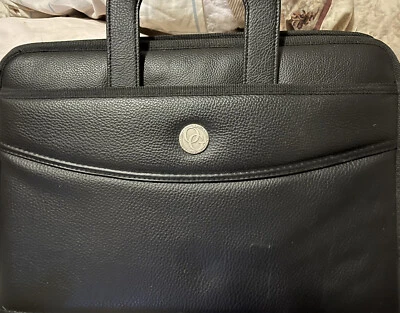 Black Universal Leather Like Business Portfolio With Handles Good Condition - Image 1 of 4