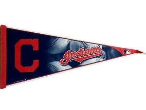 Cleveland Indians Authentic MLB 12x30" Vintage Felt Souvenir Flag Pennant, 90s - Picture 1 of 2