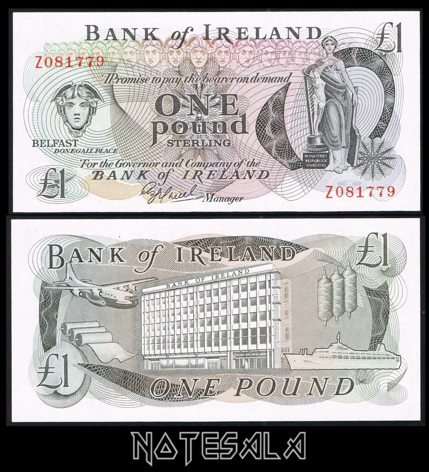 IRELAND 1£ POUND ND 1983 Pick-65a* "REPLACEMENT" PREFIX "Z" SCARCE S/N Z081779 - Image 1 of 1