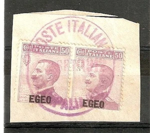 1912 EGEO USATO ANNULLO STAMPALIA 50 C COPPIA - RR5785 - Picture 1 of 1
