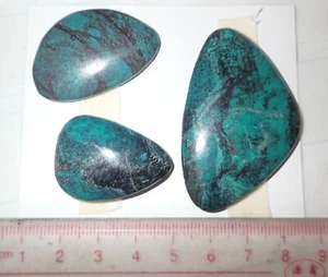Türkis Stein flach Freiform Cabochon 120 Karat 3 Stück 24 Gramm - Bild 1 von 3