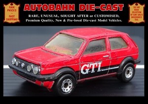 RARE 1985 VINTAGE VW GOLF GTI MARK 2, OLD MATCHBOX 1:58 SCALE DIECAST MODEL CAR