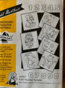Kid's Number Sampler 3927 Aunt Martha's hot iron on transfers - Picture 1 of 1