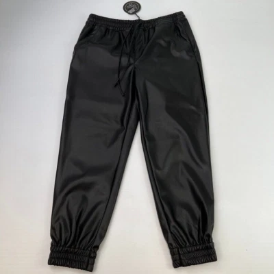 娃娃屋裤子女式大号素食皮革高腰30x26慢跑派对核心Ne — 第 1/4 张图片