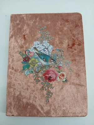 Punch Studio Peach Blush Floral Sparrow Velour Writing Journal 46745 - Image 1 of 4