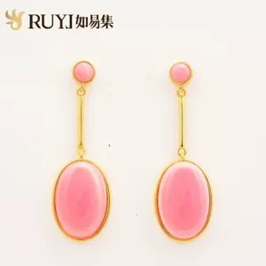 Pendientes perlas caracola rosa natural plata de ley 925 - Imagen 1 de 5