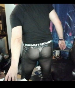 RARE! Men's L Andrew Christian Compression Pants w/ Diamond Sequins Mega-Sexy! - Picture 1 of 15