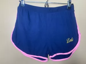 Women Size Large Shorts Hot Pants AthleticBlue Pink Stretch Elastic Waist - Picture 1 of 10