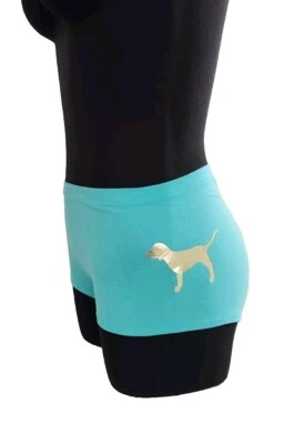 Bragas Victorias Secret talla Lg verde azulado dorado logotipo de perro tiro bajo boyshort stock antiguo Foto 1 de 4