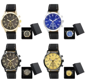 Reloj de vestir de lujo analógico deportivo con correa de cuero de moda Montres Carlo de 44 mm para hombre - Imagen 1 de 18