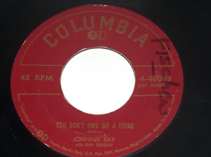 45 RPM Johnnie Ray Conniff Look Homeward Angel Owe Me A Thing Columbia 40803 VG+ - Picture 1 of 4