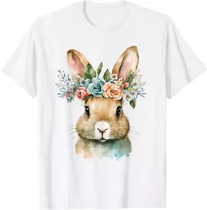 Easter Bunny Floral Flower Crown For Girls Women Spring T-Shirt Hoodie - Picture 1 of 10
