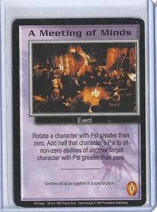 Babylon 5 CCG Promo A MEETING OF MINDS Psi Corps Expansion Card BDC - Foto 1 di 2