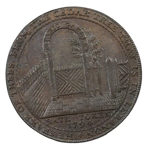 1794 Somerset Lutwyche's Botanic Garden John Jelly Halfpenny Conder Token D&H-26 - Picture 1 of 2