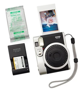 Fujifilm Instax Mini 90 Neo Classic Black Silver Instant Camera with Film Tested - Picture 1 of 12