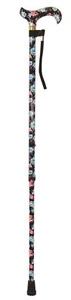 Aidapt Deluxe Patterned Walking Cane (colour Black Floral) - Picture 1 of 3