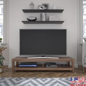 Parsons TV Stand 65in TVs Open Shelf Cable Management Easy Assembly Wood Finish - Picture 1 of 10