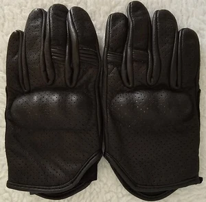 Street & Steel Mens Motorcycle Riding Protective Gloves Size M Black Leather NEW - Picture 1 of 24