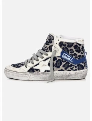 Zapatillas Mujer 2.12 High Top Golden Goose, Azul, Azul Marino y Gris Terciopelo Guepardo Foto 1 de 4