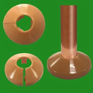 10x Brown Plastic Radiator Pipe Collars, For 15mm Pipes Easy Fit Flooring Covers - Picture 1 of 6