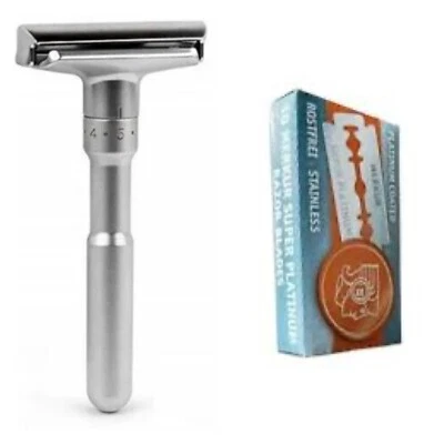 Maquinilla de afeitar ajustable con 10 hojas ajustable aleación de zinc DE afeitadora de seguridad Foto 1 de 4