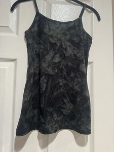 HANDS TO HEARTS WOMEN BLACK TIE DYE TANK TOP SLEEVELESS S/M BATIK LYCRA NWOT - Picture 1 of 2
