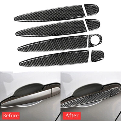 Cubierta de moldura de manija de puerta exterior estilo fibra de carbono para BMW E90 E92 2005-2012 Foto 1 de 4