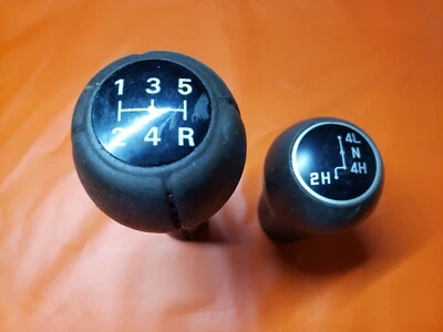 83-91 MITSUBISHI MONTERO 4WD MANUAL 5 SPEED T CASE SHIFT SHIFTER KNOB SET OEM - Image 1 of 4