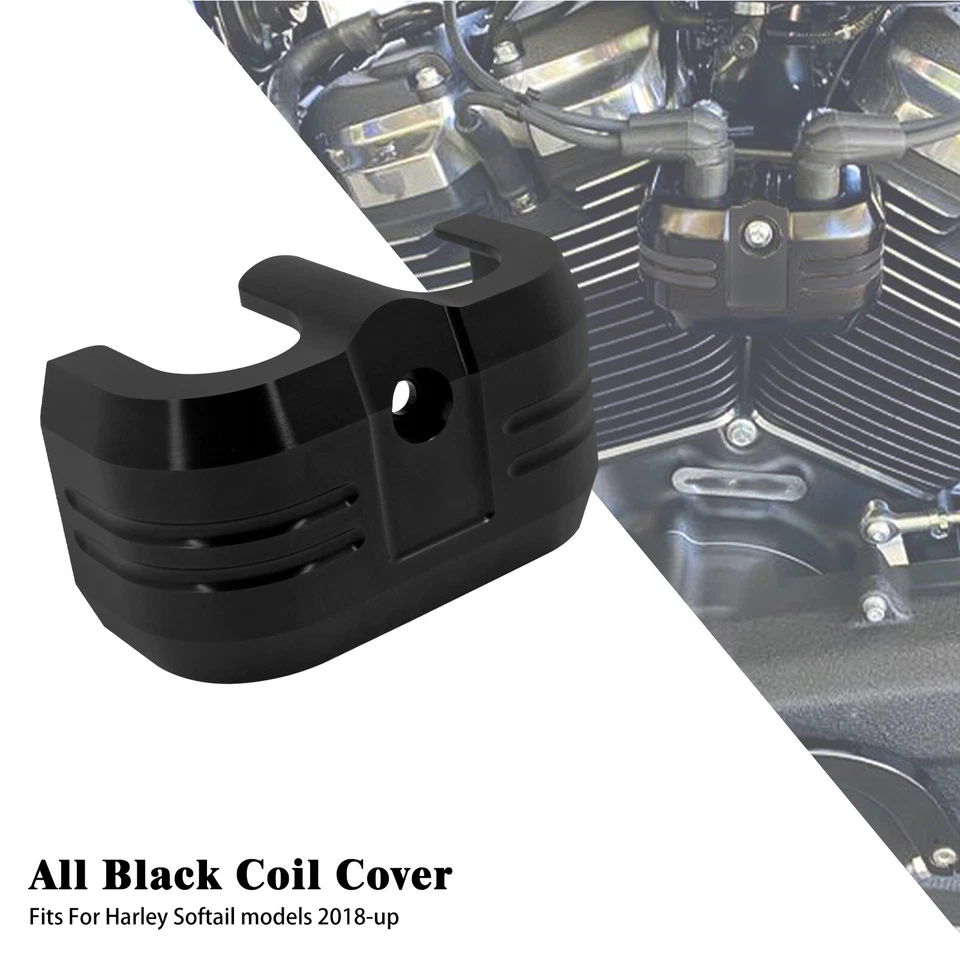 Cubierta negra de bobina de aluminio apta para Harley Softail Fat Street Bob Breakout 18-2025 Foto 1 de 4