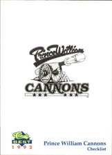 1992 Prince William Cannons Classic/Best #30 Checklist
