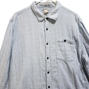 Carbon2Cobalt Light Blue Plaid Flannel Shirt Button Down Long Sleeve Mens XL - Picture 1 of 13