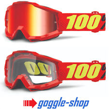 100% PERCENT ACCURI YOUTH MX MOTOCROSS GOGGLES SAARINEN - RED MIRROR / CLEAR
