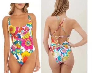 Trina Turk Fontaine One Piece Strappy/Convertible Back Swimsuit Sz 8 NWT $188 - Picture 1 of 13