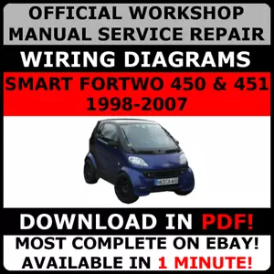 # OFFICIAL WORKSHOP Repair MANUAL for SMART FORTWO 450 & 451 1998-2007 WIRING# - Picture 1 of 6