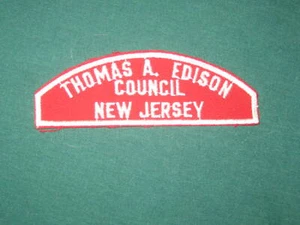 Thomas A. Edison Council Nueva Jersey Tira Completa Roja y Blanca RW - Imagen 1 de 1