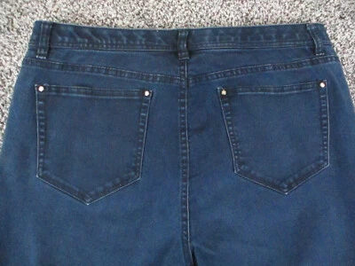 Pantalones de mezclilla JM Collection para mujer 14S azul recto tiro medio lavado oscuro 34x27 Foto 1 de 4