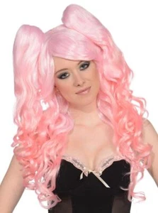 Wig Pony Tail Set Long Rave Fancy Dress Halloween Costume Accessory 3 COLORS - Picture 1 of 3