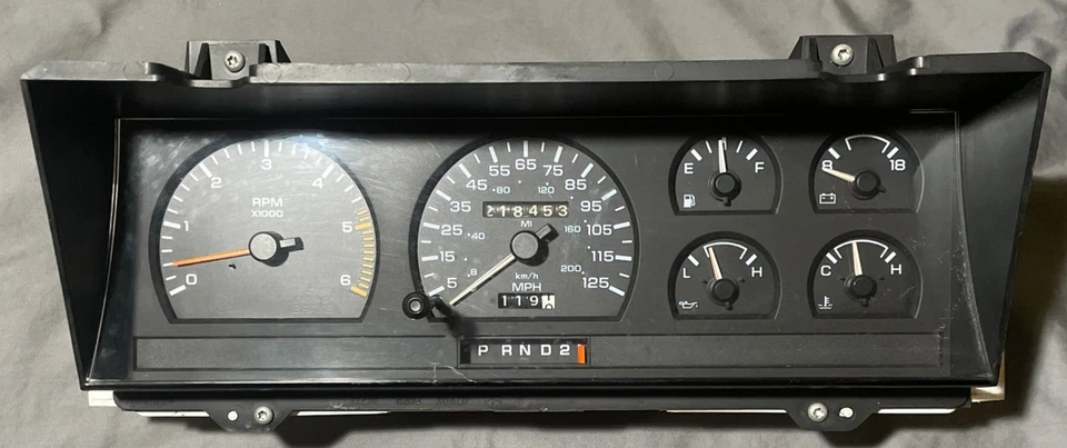 1989-1993 Dodge Dakota caminhão painel de instrumentos 56003412 velocímetro 125 fabricante de equipamento original OEM - Imagem 1 de 4