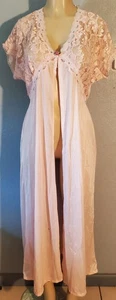 Vintage Private Luxuries Mervyn's Neu mit Etikett Spitze Negligee langer Morgenmantel vorne offen... - Bild 1 von 8