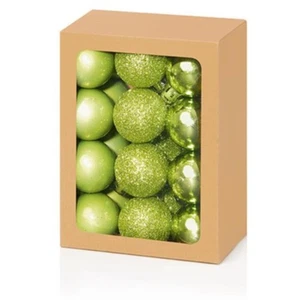 48 (2x24) Lime Green Mix Shatterproof Baubles Christmas Tree Decorations 30mm - Picture 1 of 1